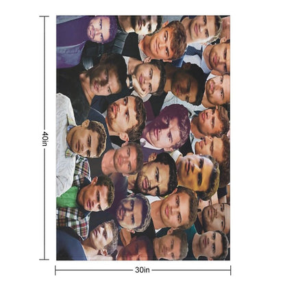 Theo James Photo Collage Throw Blanket