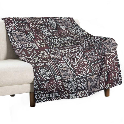 Hawaiian Ulu Tapa Throw Blanket