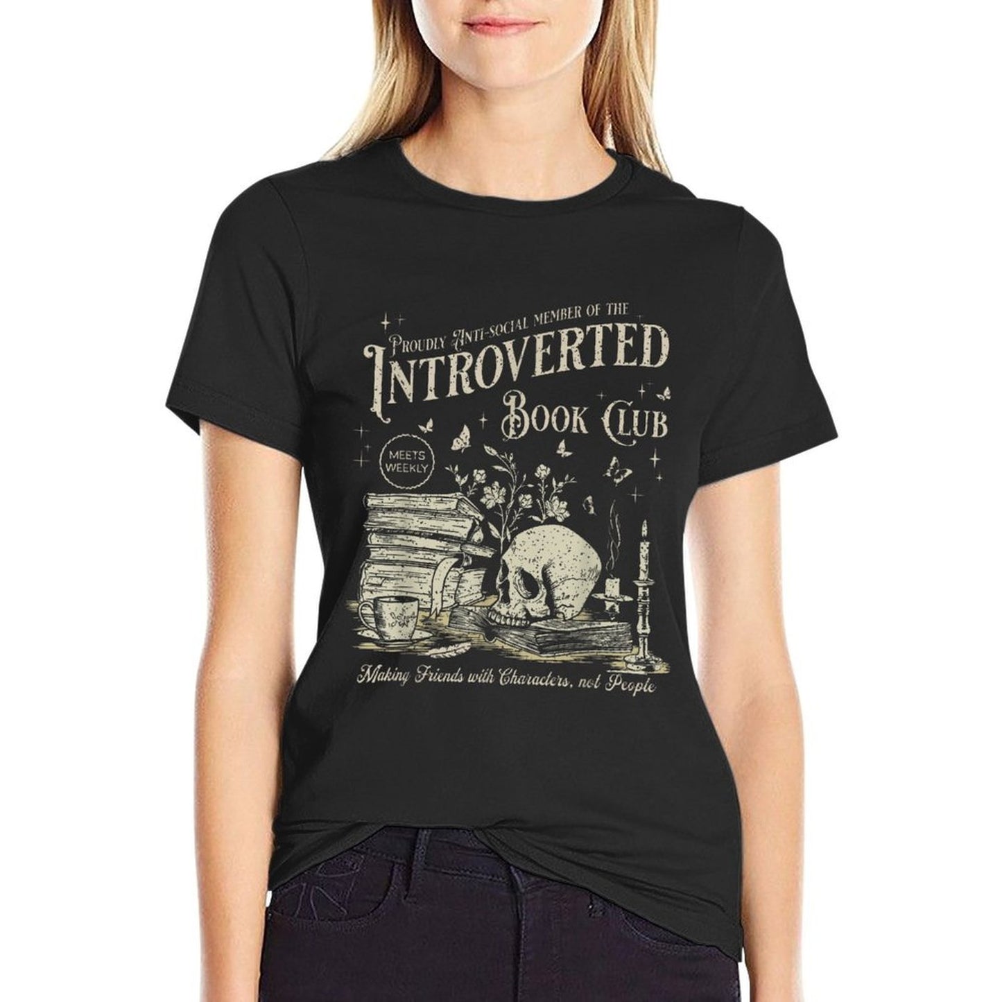 Retro Proud Anti Social Member Of Introverted Book Club  Affordable Price T-Shirt