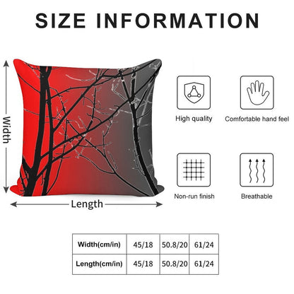 Red And Gray Soft Easy Maintenance Throw Pillow