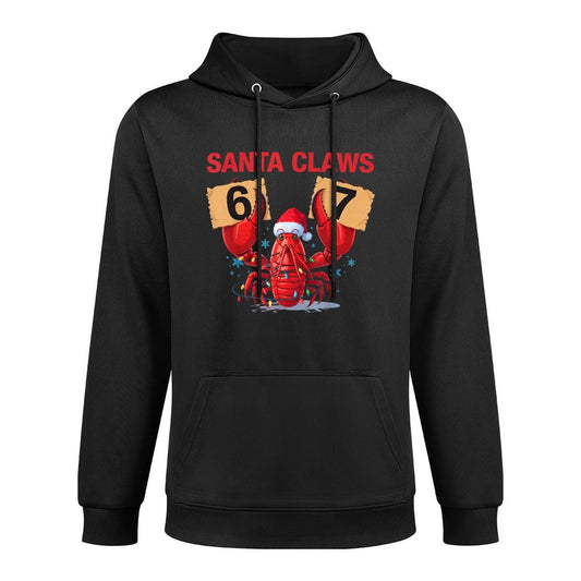 Santa Claws Funny Christmas Lobster Brainrot in 67 Meme Crew Machine Washable Hoodie