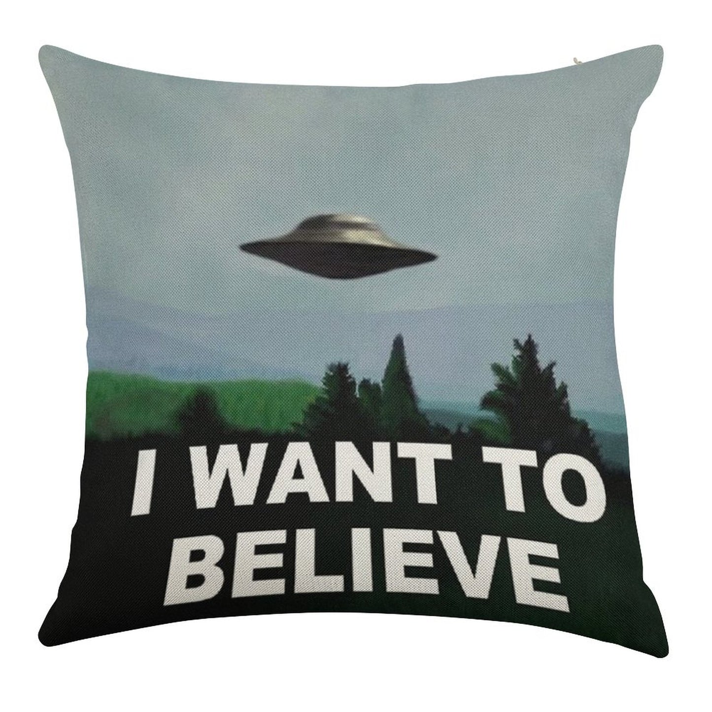 I Want to Believe Linen Throw Pillow Cover