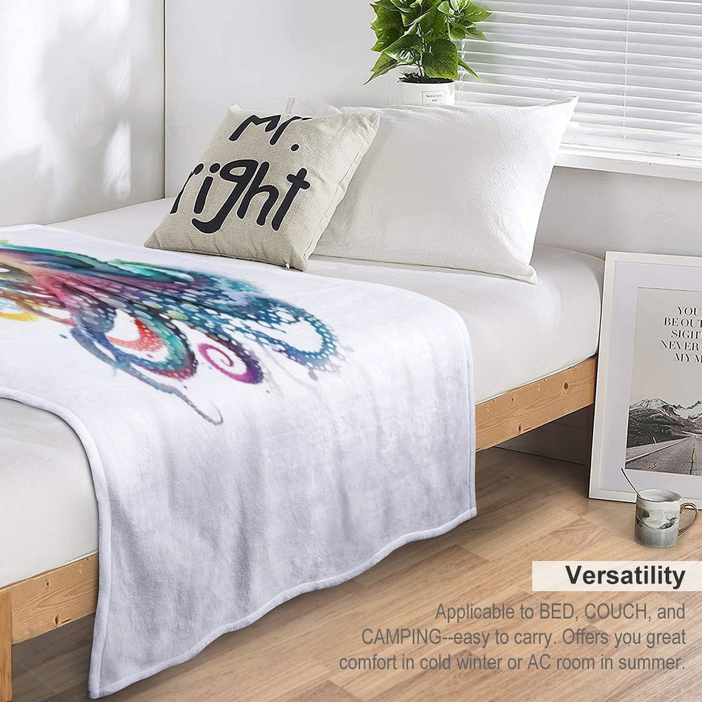 Colorful Octopus Throw Blanket