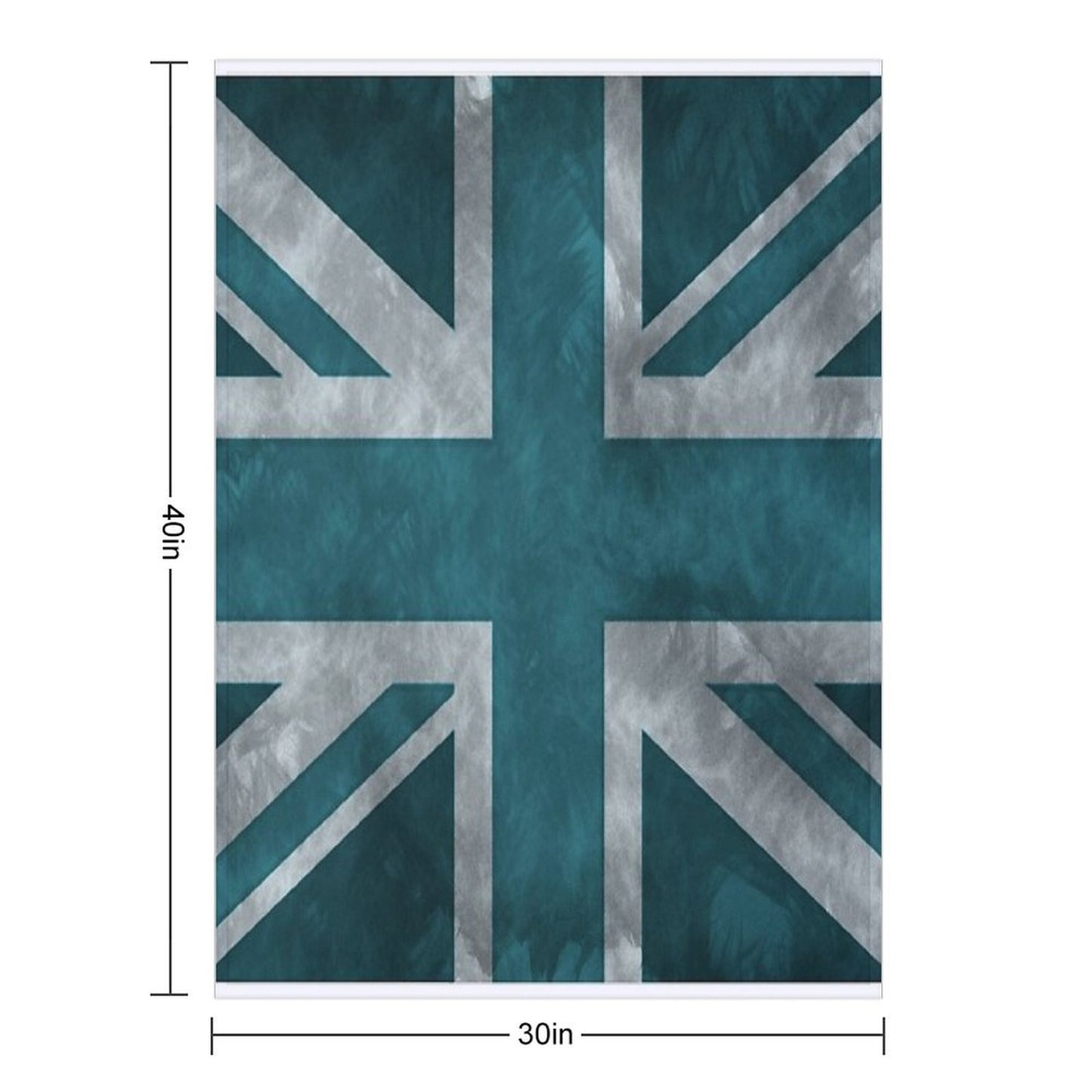 Teal Distressed Union Jack Throw Blanket