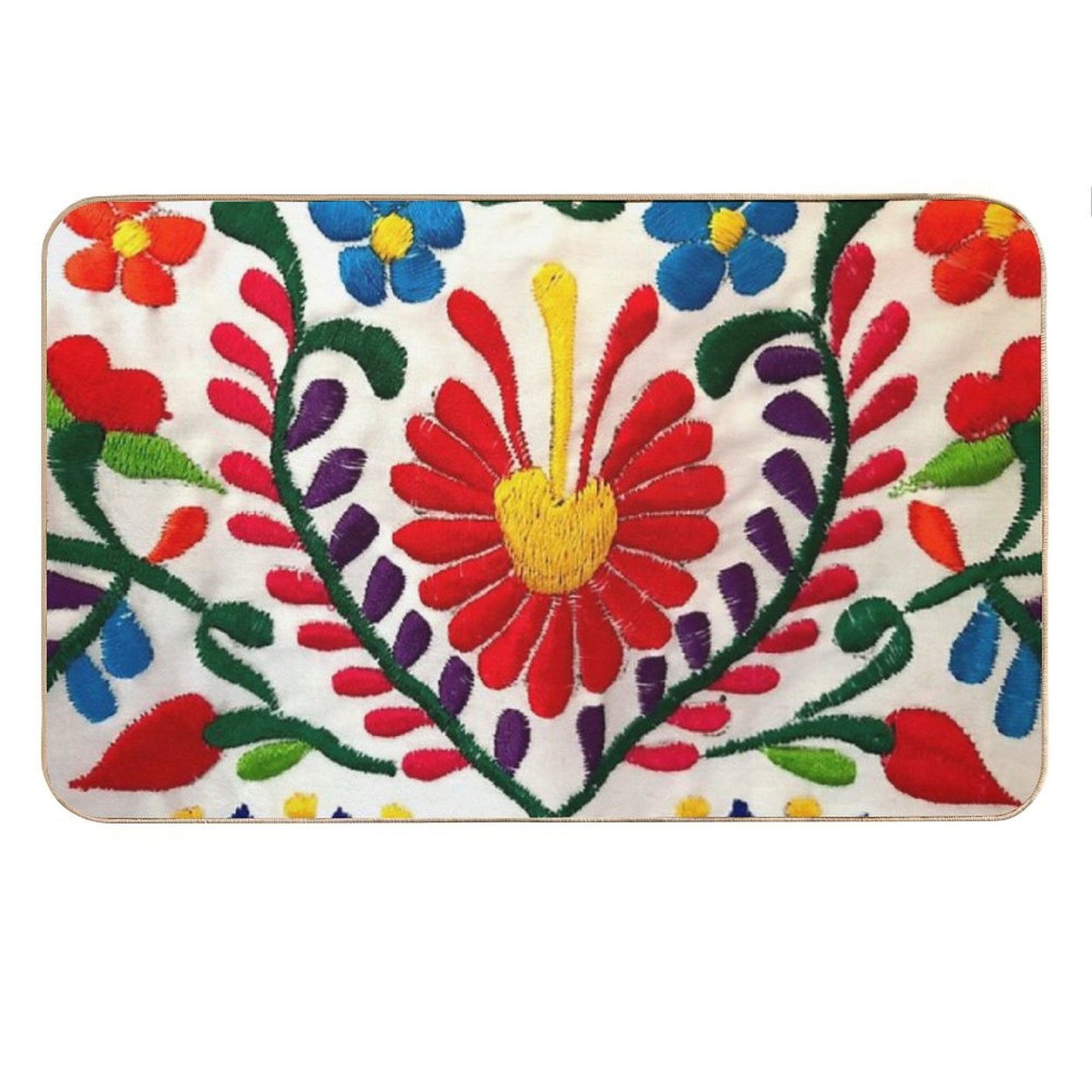 Mexican Flowers Bath Mat