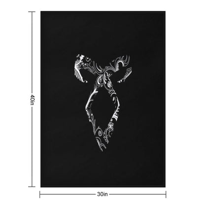 Shadowhunters Rune - Angelic Power Rune (floral Decorations - White)  Malec  Mundane  Parabatai  Alec, Magnus, Clary, Jace, Throw Blanket