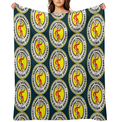 Electric Reddy Kilowatt Throw Blanket