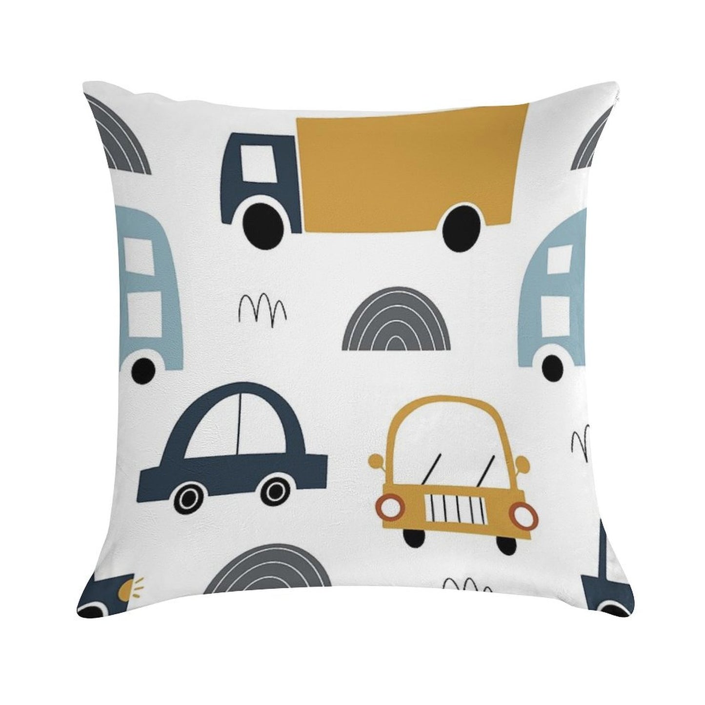 Kids Cars And Trucks Soft Washable Throw Pillow