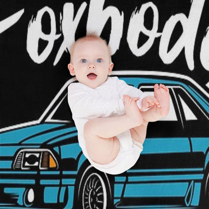 Blue Racing Fox Body Stang Throw Blanket
