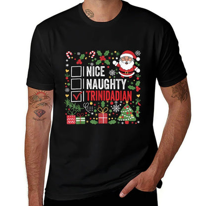 Nice Naughty Trinidadian Christmas Santa Trinidad And Tobago  Odor-resistant T-Shirt