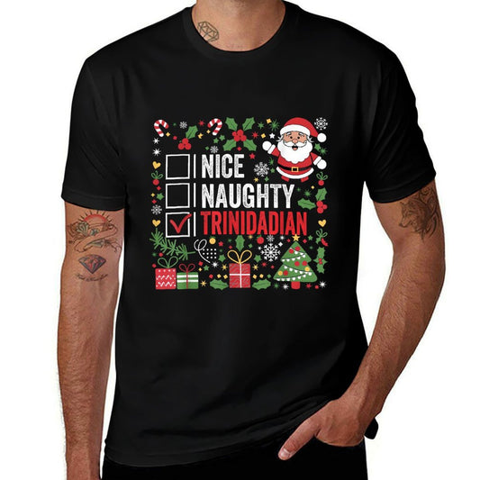 Nice Naughty Trinidadian Christmas Santa Trinidad And Tobago  Odor-resistant T-Shirt