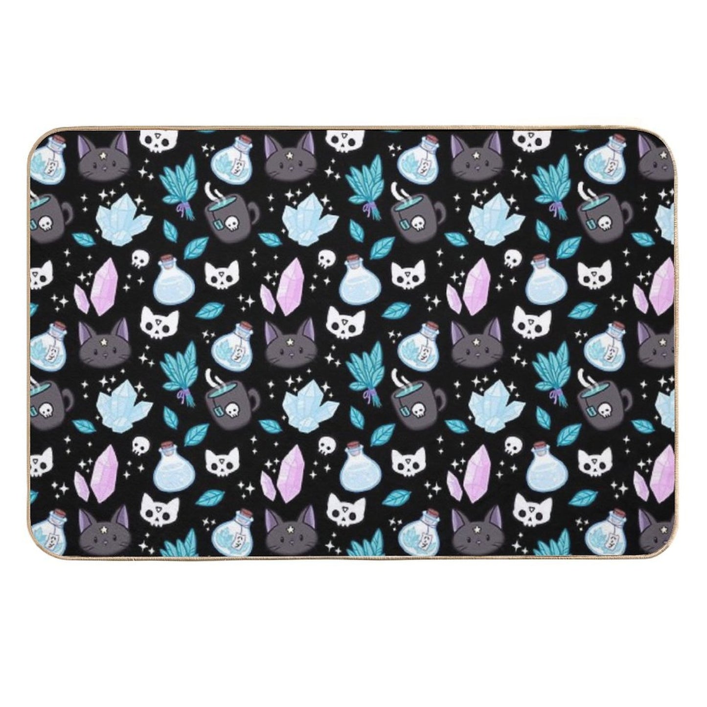 Herb Witch  Black  Nikury  Absorbent Bath Mat