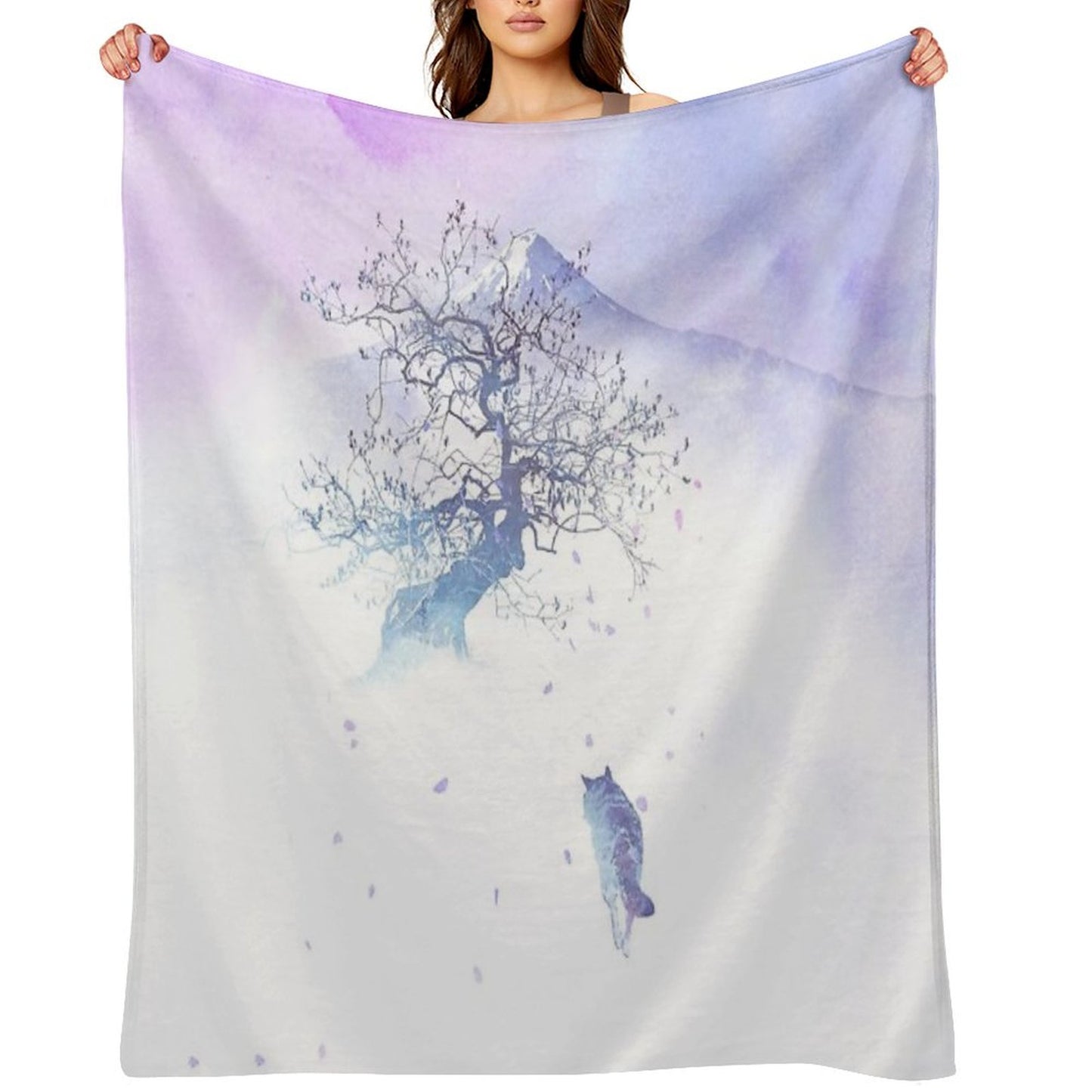 The Long Way to Fuji Throw Blanket