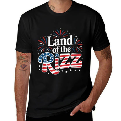 Land of The Rizz Funny Patriotic Day 4th Of July US  Eco-friendly Material T-Shirt