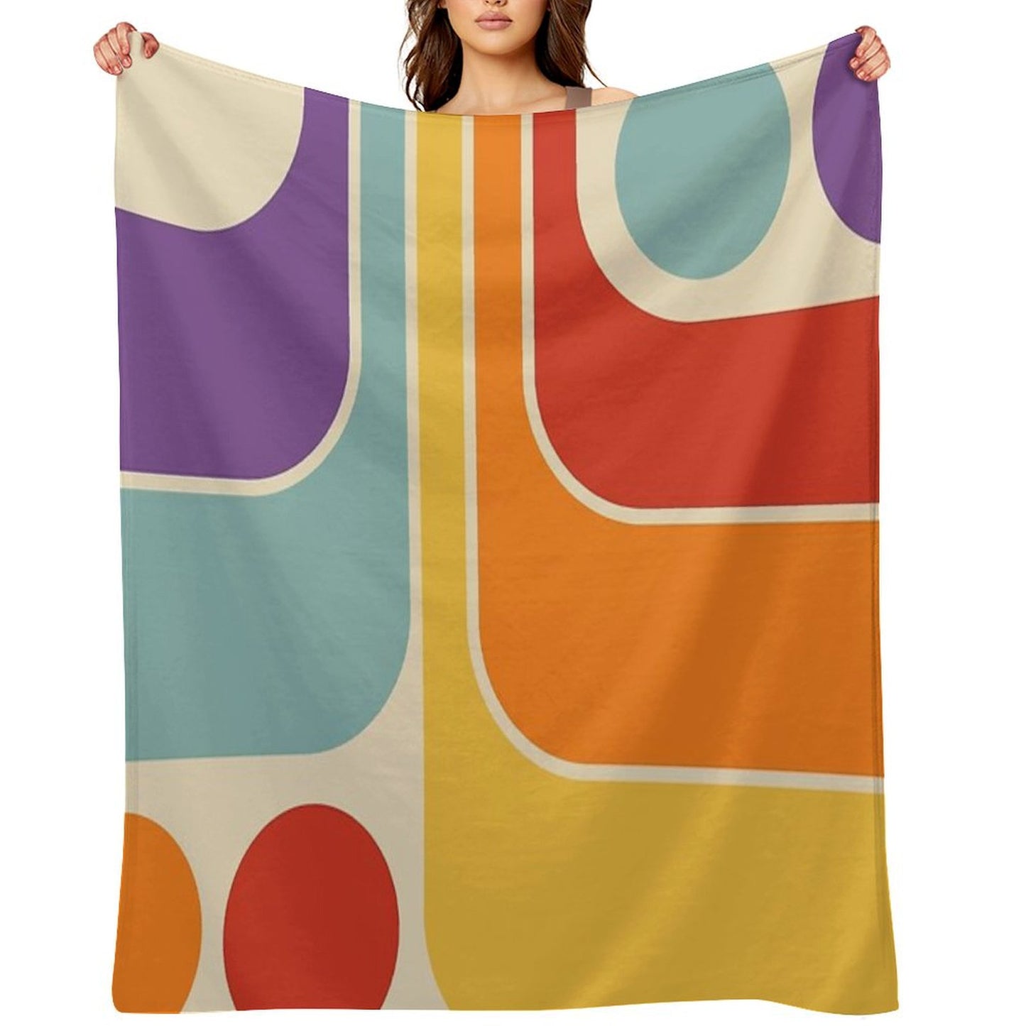 Retro Geometric Design 628 Throw Blanket