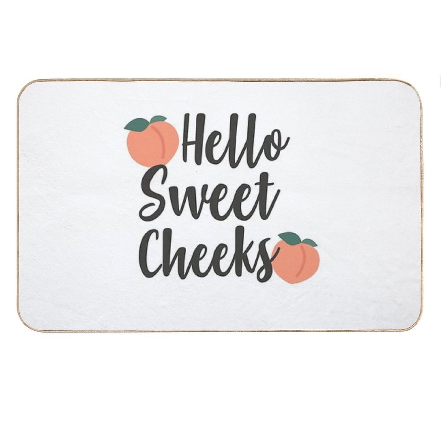 Peach Hello Sweet Cheeks Printable Bath Mat