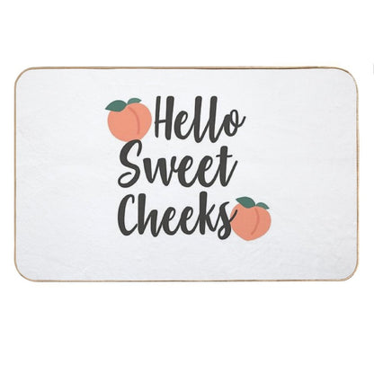 Peach Hello Sweet Cheeks Printable Bath Mat