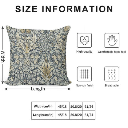 William Morris Snakeshead Pattern Soft Hidden Zipper Throw Pillow