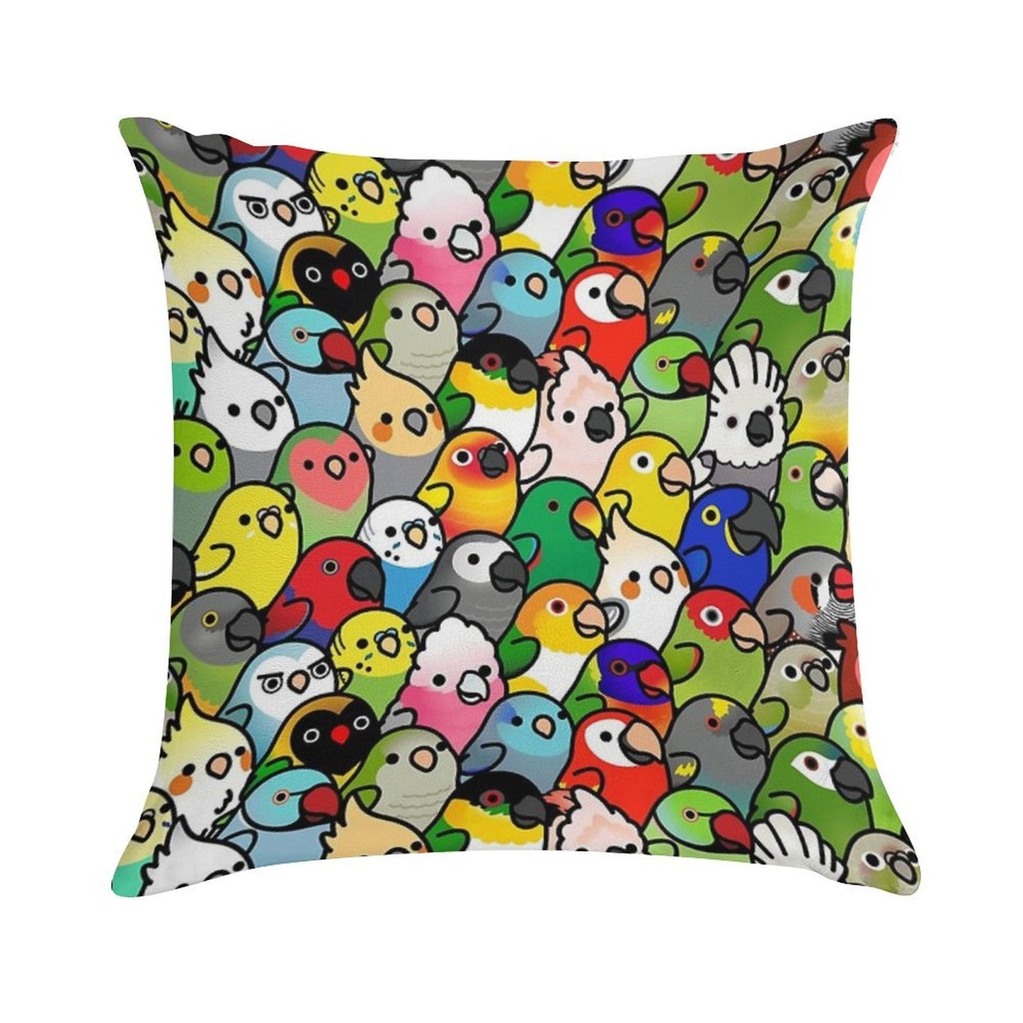 Everybirdy Pattern 2023 Soft Short Plush Fabric Throw Pillow