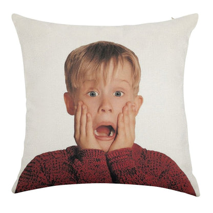 Home Alone Linen Throw Pillow Cover
