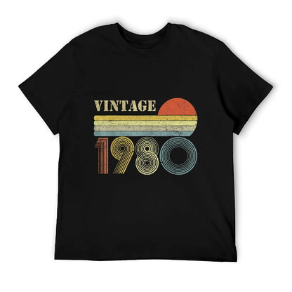 1980 40th Birthday Gift Vintage Retro Men Women 40 Years Old  Cotton T-Shirt