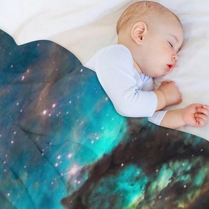 Green Galaxy Throw Blanket