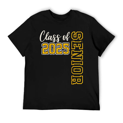 Class of 2025 Senior 25 High School Graduation Black Gold T-Shirt