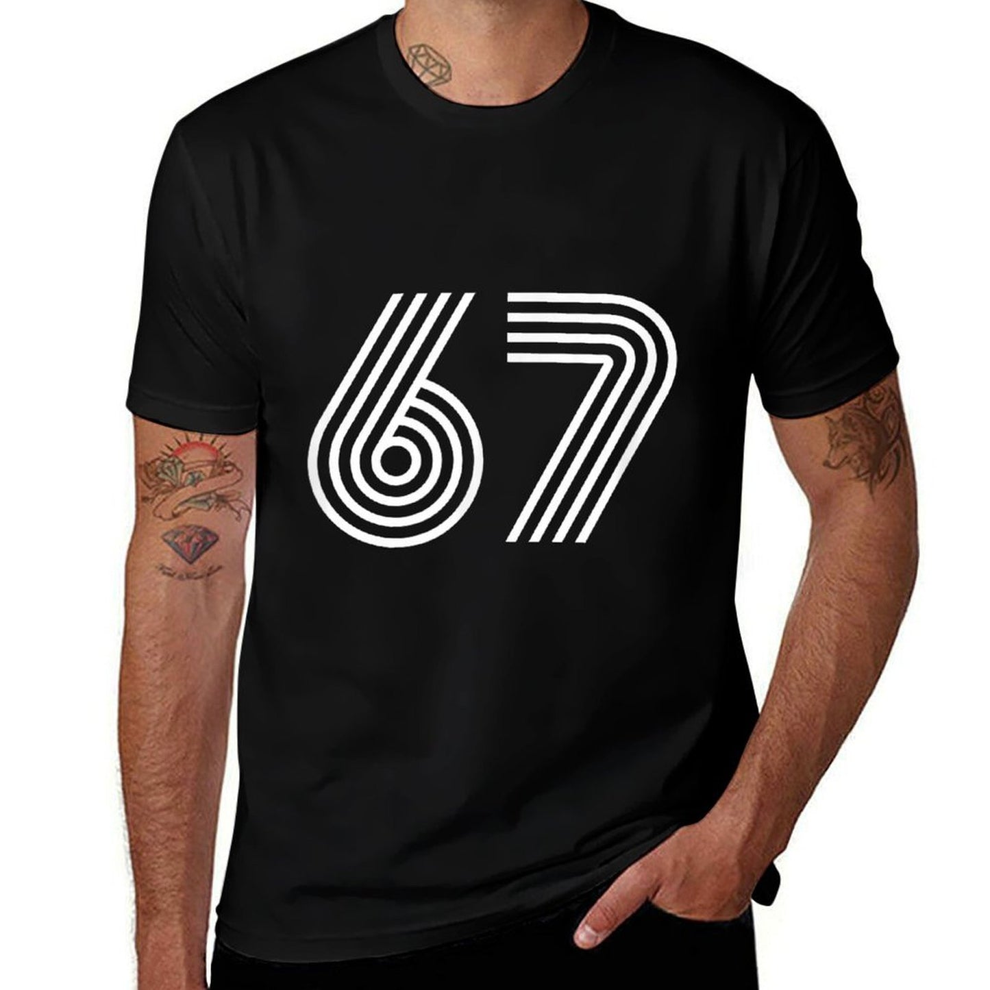 67 Funny Number Meme  Eco-friendly Material T-Shirt