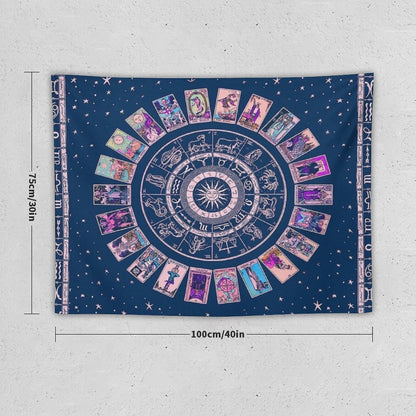 Pastel Goth Zodiac, Astrology Chart & The Major Arcana Tarot Tapestry