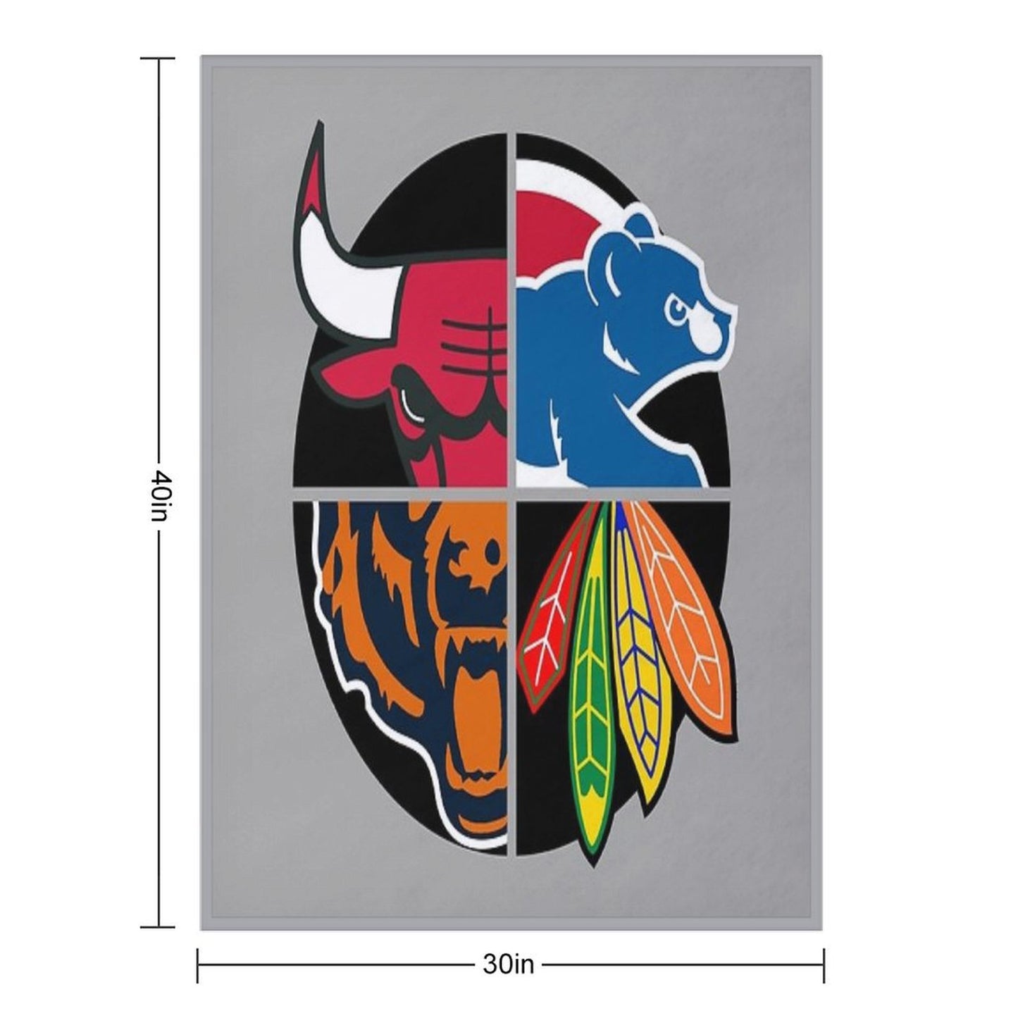 Chicago Northside Sports Quad Throw Blanket