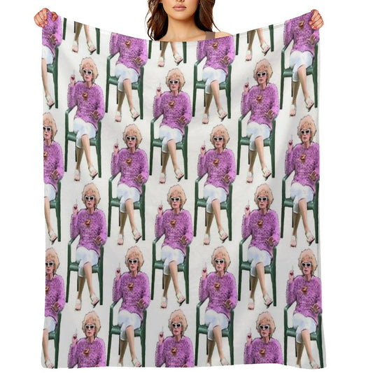 Kath And Kim Kath Having A Smoke Throw Blanket