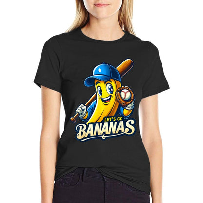 Funny Lets Go Bananas Cute Banana Fruit Lover Game Day Kids  Wrinkle-resistant T-Shirt