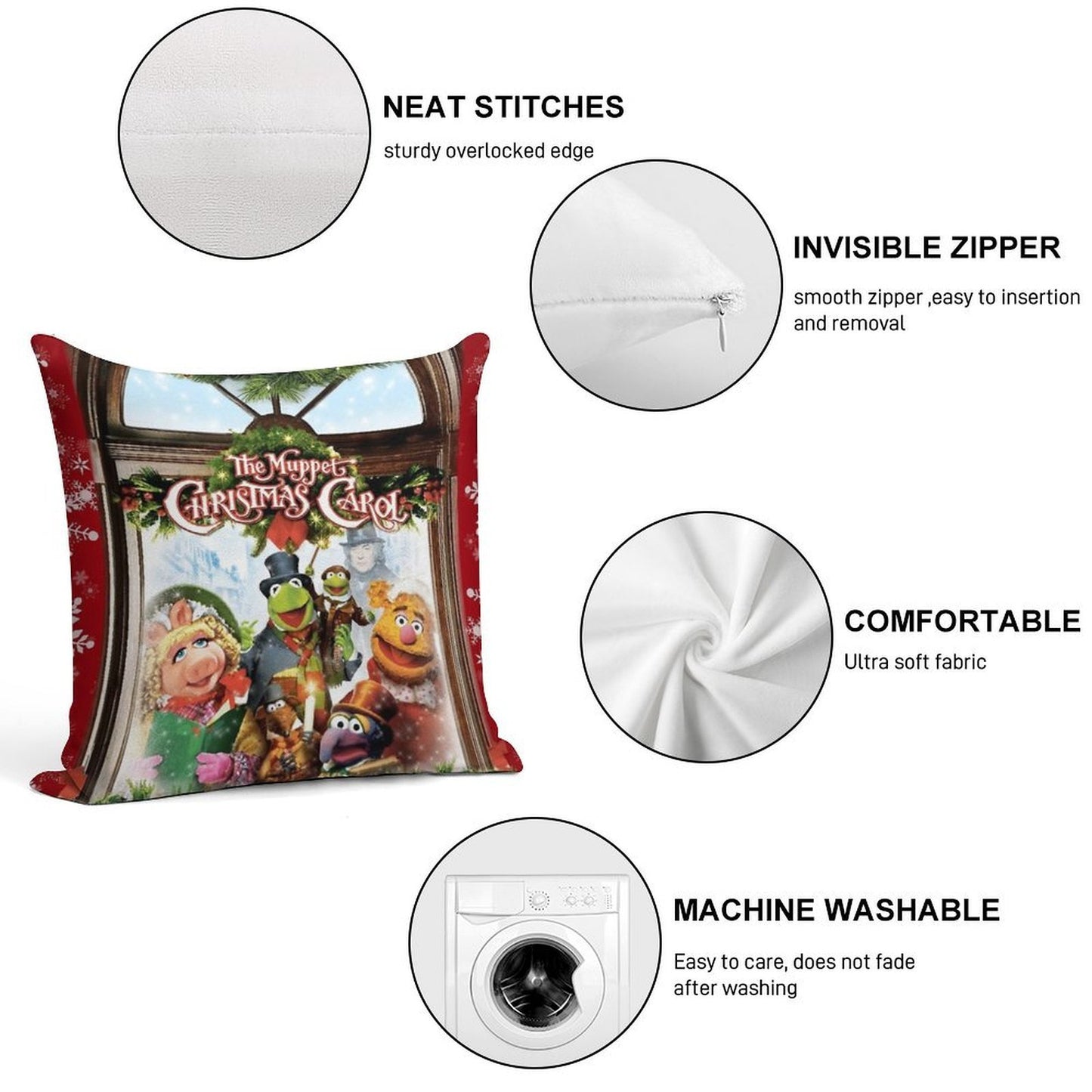 The Muppet Christmas Carol Soft Gift Ready Throw Pillow