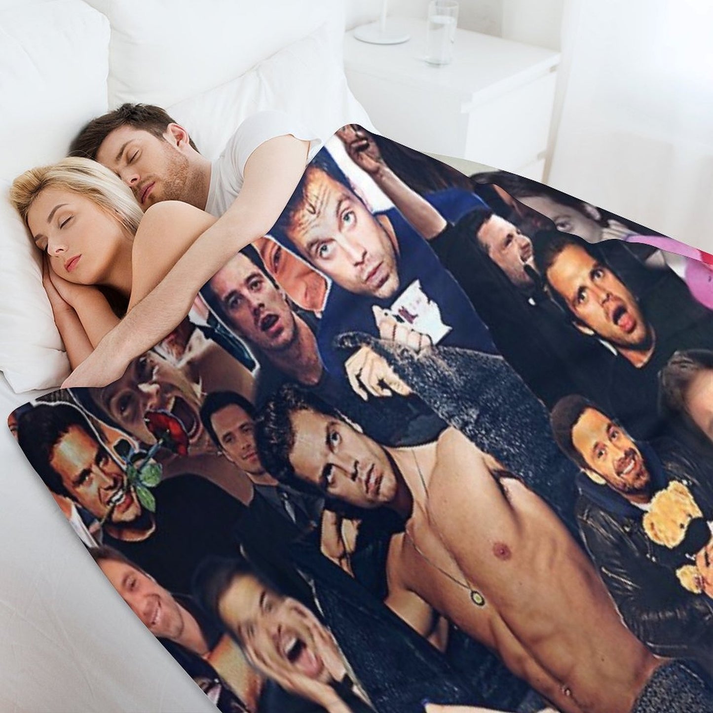 Sebastian Stan (collage Design) Throw Blanket