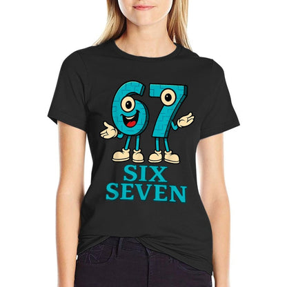 67 Six Seven 6-7 - Funny Italian Brainrot Kids Gaming Meme  Heathered Texture T-Shirt