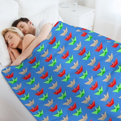 Origami Boat Throw Blanket