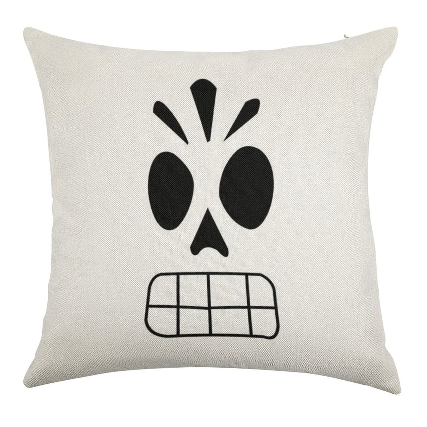 Manny Calavera Linen Throw Pillow Cover
