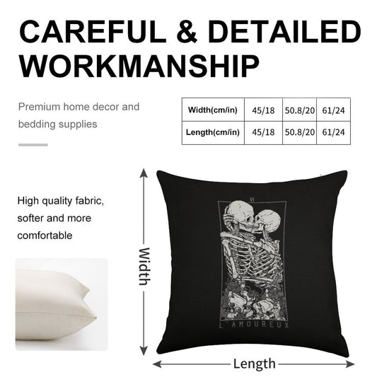 The Lovers Linen Throw Pillow Cover