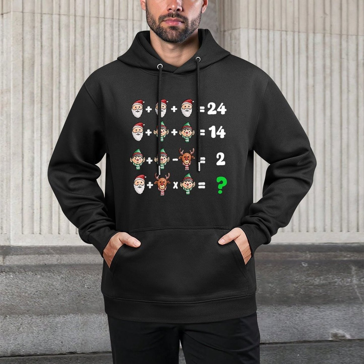 Order of Operations Quiz Christmas Math Teacher Xmas Math Medium-Weight Fabric Hoodie