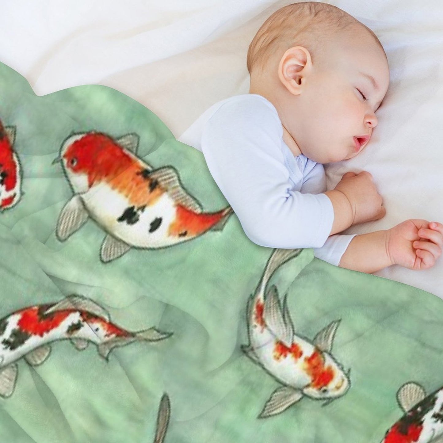 La Ronde Des Carpes Koi Throw Blanket