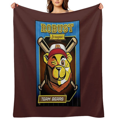 ROBUST BEAR BASEBALL CARD BEARS Throw Blanket