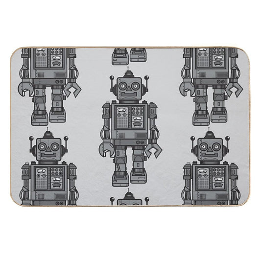 Vintage Robot  Stain-Proof Bath Mat
