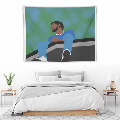 J. Cole Minimalist Album Cover Tapestry