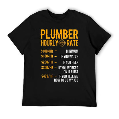 Funny Plumber Men&#39;s - Plumber Hourly Rate T-Shirt