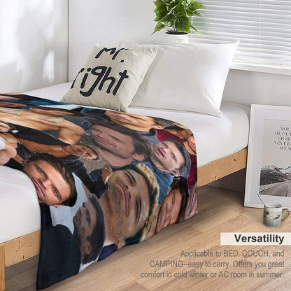 Sebastian Stan Photo Collage Throw Blanket