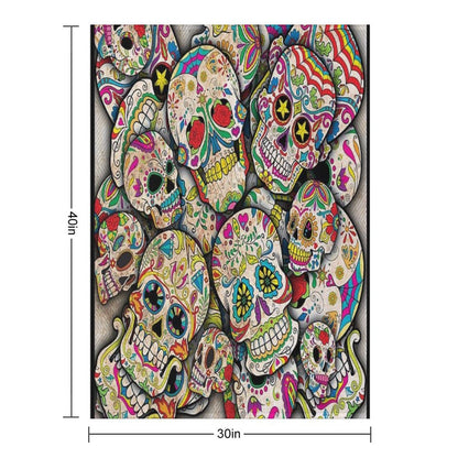 Sugar Skull Collage Throw Blanket