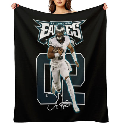 Jalen Hurts Football Signature Vintage Retro 80s 90s Rap Style Perfect Gift For Football Lovers Throw Blanket