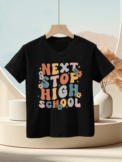Funny Next Stop High School Groovy 8th Grade Graduation Kids T-Shirt