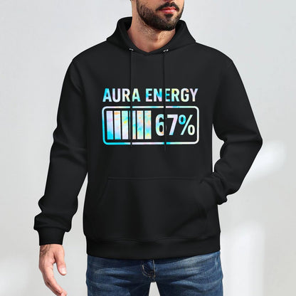 Aura Energy 67 Funny Six Seven Meme Gen Alpha Slang Relaxed Fit Hoodie