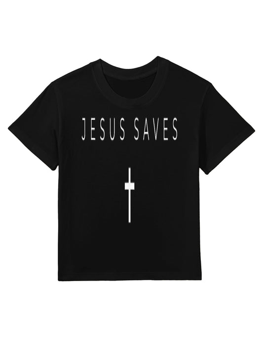 Jesus Saves Cross Subtle Christian Minimal Religious Faith Kids T-Shirt